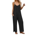 thumbnail image 3 of MuXiKeJi Clothes Jumpsuits for Women Casual Wide Leg Overalls Sleeveless Vacation Outfits One Piece Boho Printed Romper with Pocket, 3 of 8