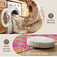 thumbnail image 5 of ODIKA 6'x9' Washable Area Rug Whimsical Funky Swirl Motif Geometric Squares Playroom Maximalist for Queen Size Bedroom, Under Bed, Master Suite, Easy Care, Non-Shedding, 5 of 7