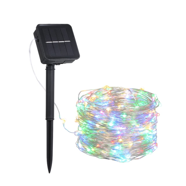 Yeacher 9W 15M/49.2Ft 150 LEDs Solar Powered Energy Copper Wire Fairy String Light Lawn Lamp with 8 Different Modes Effects Flexible Twistable Bendable IP65 Water Resistance Pink/ Blue/ Yellow/ Gre