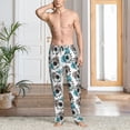 thumbnail image 5 of Mens Pajama Pants - Soft Sleep & Lounge Pants for Men, Sunflowers Blue Green Cuteness Casual PJ Bottoms Pants with Pockets, 5 of 5