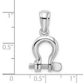 thumbnail image 2 of FJC Finejewelers 925 Sterling Silver Rhodium Plated Polished 3D Med. Shackle Link Charm 25 x 13 mm, 2 of 6