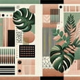 thumbnail image 3 of Ambesonne Monstera Duvet Cover Set, Mid Century Boho Shapes, King, Evergreen Pale Rust Brown, 3 of 6