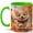 Green, variant on Cute Corgi Puppy Coffee Mug, Fall Leaves Dog Lover Autumn Design, 11 oz Ceramic Cup