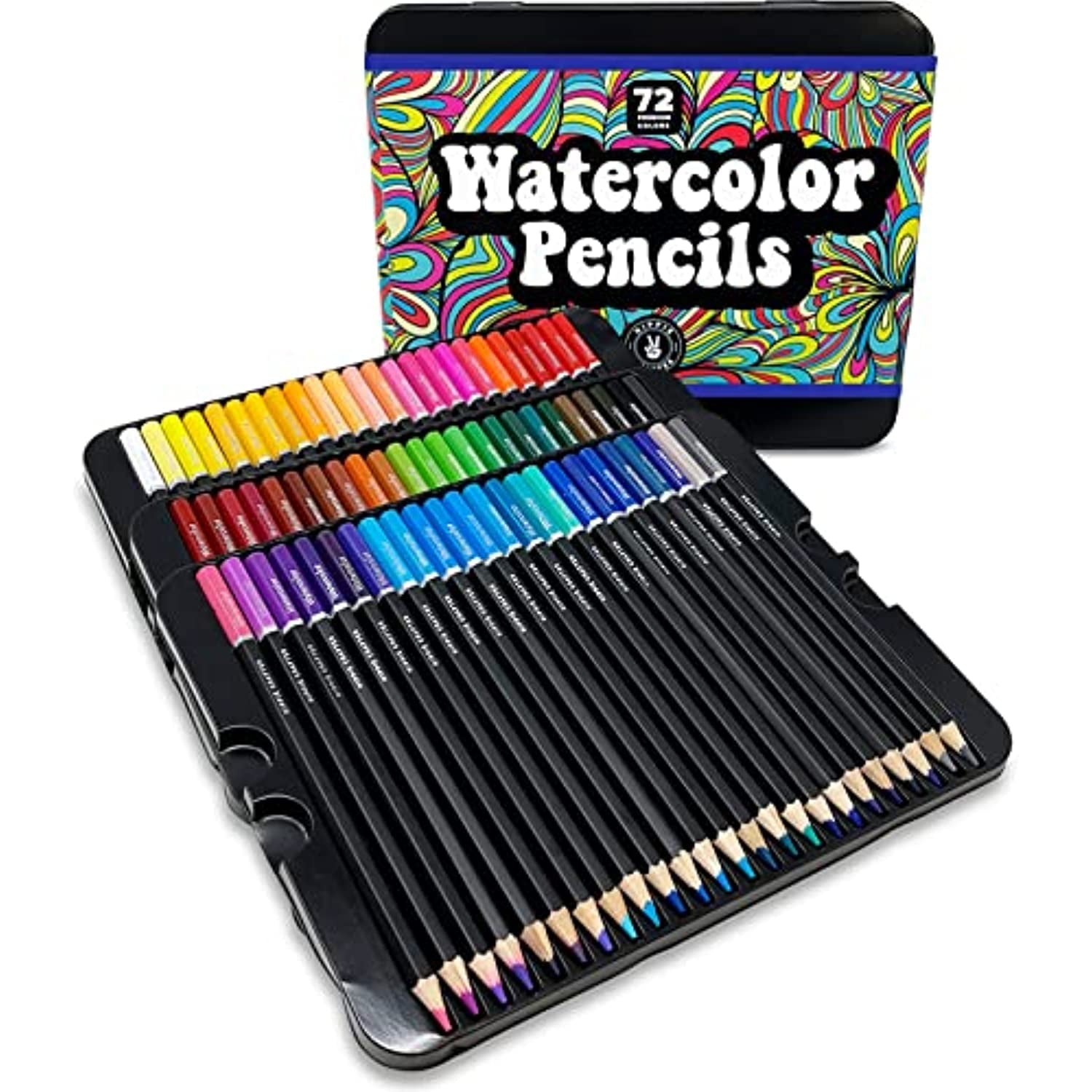 Hippie Crafter 72 Watercolor Pencils Set Artists or Beginners Water Color Pencil for Adults Coloring Art supplies Painting