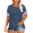 thumbnail image 1 of Chandail à Manches Longues Femme Hauts Grande Taille pour Femmes Été T-Shirts à Col Rond T-Shirts Raglan à Blocs de Couleur T-Shirt à Col en V Femme T-Shirts Grande Taille pour Femmes Hauts d'Été Grande Taille pour Femmes, 1 of 6