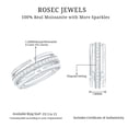 thumbnail image 6 of Rosec Jewels Certified Moissanite Wedding Band for Men - Moissanite Eternity Band - D-VS1 Quality - with Jewelry Box, 925 Sterling Silver, US 4.00, 6 of 7
