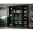 thumbnail image 2 of 100% Solid Wood Kitchen Pantry Storage Cabinet with Glass Doors, Adjustable Shelves and 2-Drawers, Green Wooden China Cabinet, 2 of 5