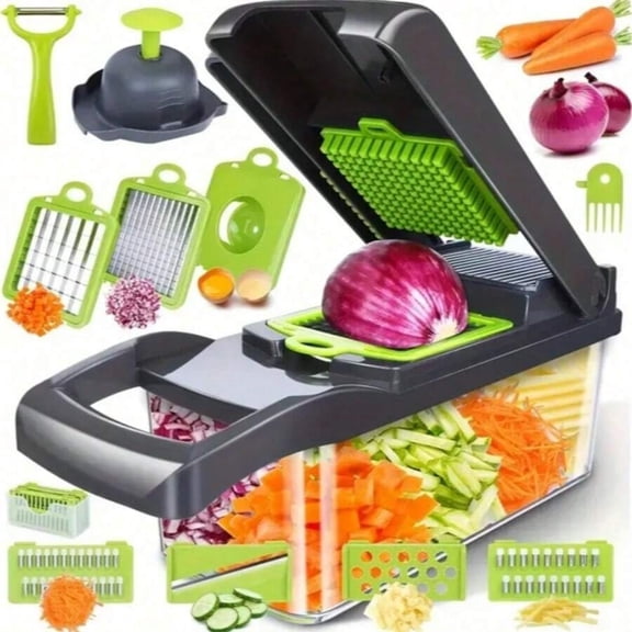 [Vegetable Slicer] 16-In-1 Vegetable Chopper, Professional Onion Chopper, Multi-Functional Food Chopper, Kitchen Vegetable Slicer And Dicer