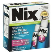 Nix Lice Killing Creme Rinse Family Pack, 2 Bottles x 2 fl oz each & 2 Combs