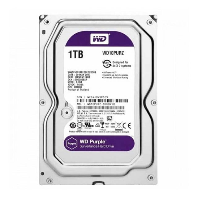 Disco Duro 1TB Western Digital Purple Videovigilancia SATA WD10PURZ