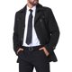 thumbnail image 4 of Abrigo de media longitud INSPIRE CHIC para hombre, abrigo de invierno con cremallera y un solo botón, abrigo de negocios con cuello de bufanda, color negro, 4 of 6