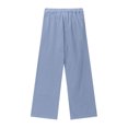 thumbnail image 5 of Cargo Pant for Girl, Girls Pants Summer Casual Cotton Linen Smocked High Waist Pant Loose Lightweight Wide Leg Long Trousers under $10, 5 of 8