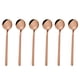 thumbnail image 1 of PTOOTP 6 cucharas redondas de acero inoxidable de 13 cm con mango largo, para café, azúcar y postres (cortas, oro rosa)., 1 of 7