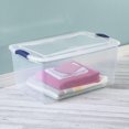 thumbnail image 3 of Sterilite 62 Liter Latch Box, Clear Plastic Storage Bin with Lid, Blue Latch, 3 of 6