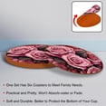 thumbnail image 4 of Rose 6Pcs Round Microfiber Leather Car Coasters, 11x11 cm/4.3x4.3 in, Cup Holder Coasters for Car, Drink Absorbent Car Coasters, Slip Car Coaster Set, 4 of 6