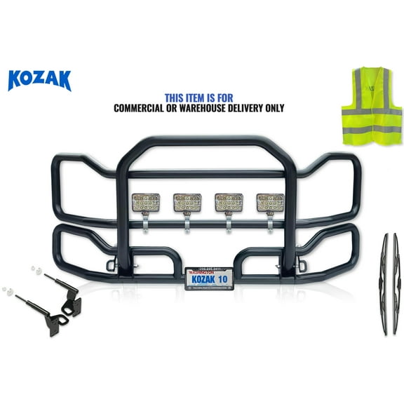 Black Front Grille Deer Moose Brush Bumper Guard Large Compatible with Freightliner Century