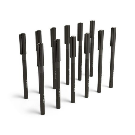 Staples TRU RED Ballpoint Gripped Pen Med Point 1.0mm Blk Dozen TR52864