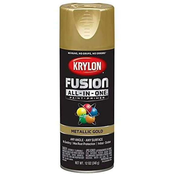 12 oz Krylon K02770007 Gold Fusion All-In-One Paint & Primer Spray Paint, Metallic Pack of 6