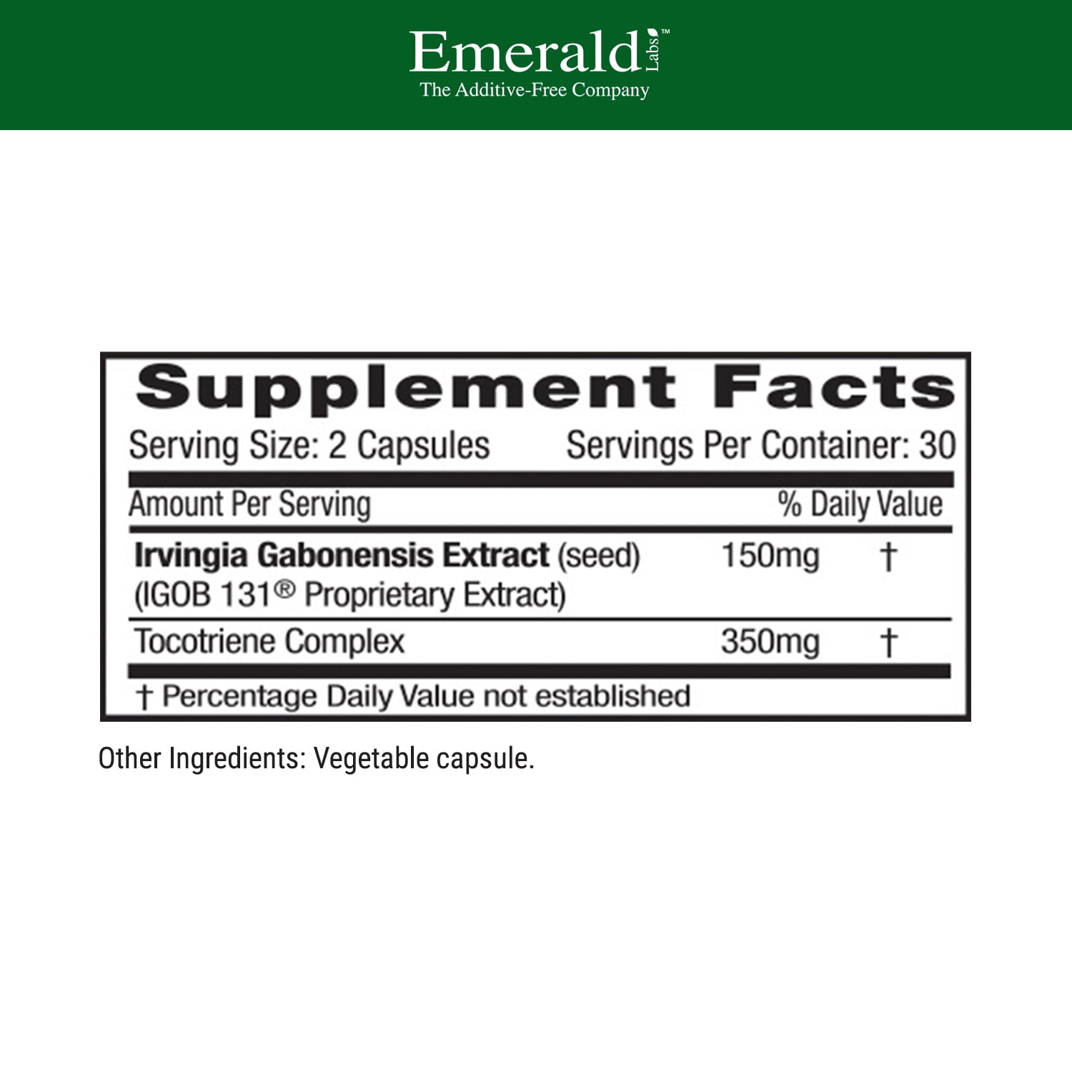 Emerald Labs African Mango (Irvingia Gabonensis) - Supports Weight Loss, Supports Blood Glucose Health - 60 Vegetable Capsules