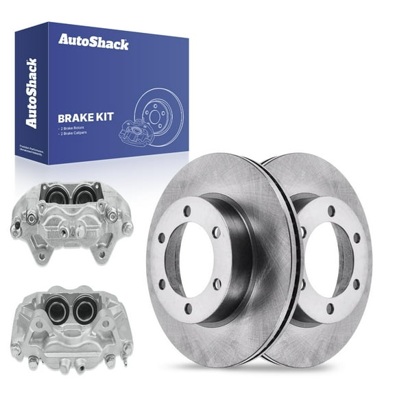 AutoShack Front Brake Rotors Calipers | Replacement for 2000-2006 Toyota Tundra 3.4L 4.0L 4.7L V6 V8 4WD RWD | 4-PC Brake Kit