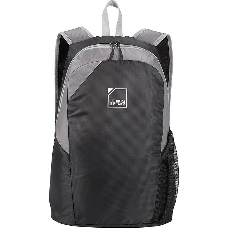 Lewis N. Clark Packable Daypack Backpack: Lightweight Backpack for Women +  Men, Great for Hiking, Camping + Travel, Ditty Bag, 18in - Red/Gray