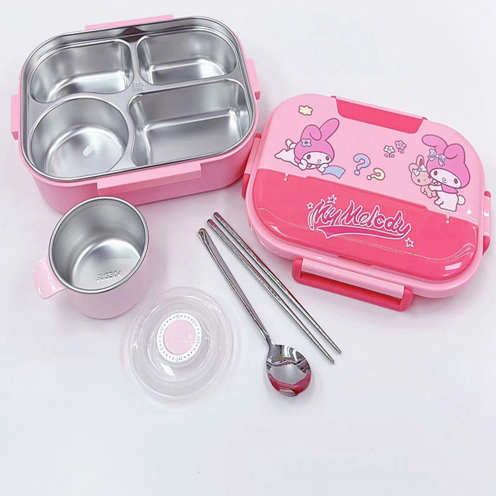 Sanrio Kuromi Melody Stainless Steel Lunch Box Bags Meal Prep Hello Kitty Containers Lunch Enfant Lunch Pack
