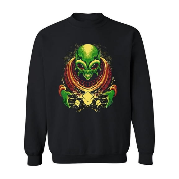 Scary Powerful Alien Sweatshirt Men - Men Sweatshirt, Black, 2XL