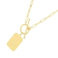 thumbnail image 4 of JewelStop 14K Yellow Gold Polished Finish Paperclip Chain Tag Necklace with Toggle Closure - 18", 4 of 5