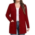 thumbnail image 1 of Womens Puffer Jacket Cardigan Lightweight Soft Knit Cardigan Long Sleeve Lightweight Open Front Button Sweat Shirts 2025 Fall Fashion Cardigans with Pockets Dressy Winter Clothes, 1 of 7