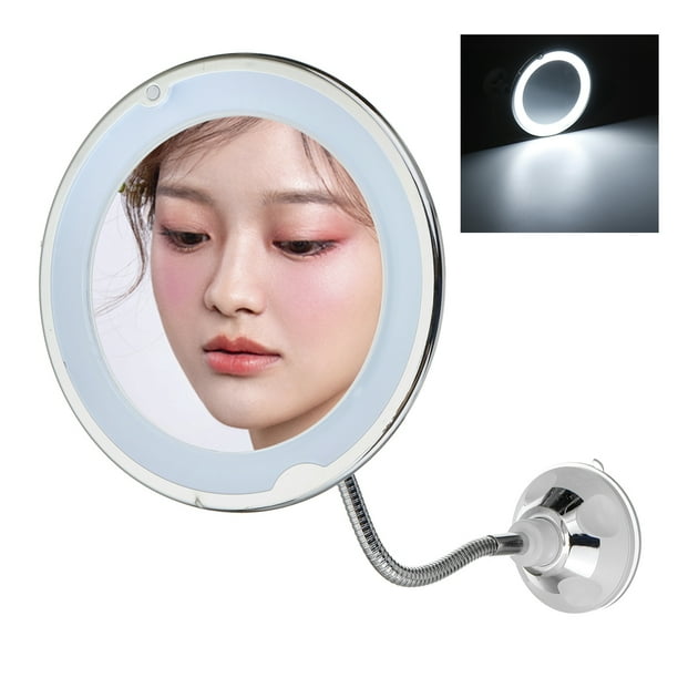 10X Magnifying Flexible Battery Operated LED Makeup Mirror Vanity 360