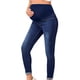 thumbnail image 3 of Pantalones Vaqueros de Maternidad para Mujer, Ajustados, Elásticos y Cómodos, para Embarazadas Azul Oscuro XL, 3 of 8