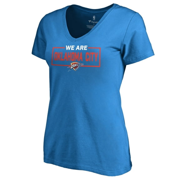 Women's Blue Oklahoma City Thunder We Are Iconic Collection V-Neck T-Shirt