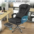 thumbnail image 2 of 6V-Sermmoo Adjustable Executive Chair, Comfortable Office Chair with Footrest, APU Leather, Black, 2 of 8
