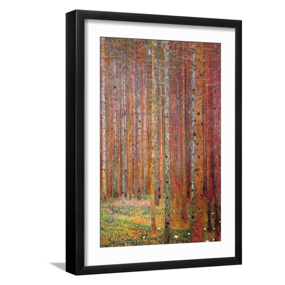 Art.com Tannenwald Art Print by Gustav Klimt, Black Frame Wall Art, 17" x 23"