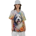 thumbnail image 4 of Welcome Spring Summer Old English Sheepdog Portrait Flower Blue Sky Hawaiian Shirt Breathable Summer Unisex Merch Dog Lover - 12001, 4 of 6