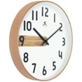 thumbnail image 4 of Infinity Instruments Stripe Plastic 12" Indoor Wall Clock with Woodgrain Stripe on Clock Face, Silent Movement, Woodgrain, 4 of 7