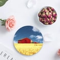 thumbnail image 4 of POGLIP Red House and Field Under Sky Set of 6 Round Coaster for Drinks, Absorbent Ceramic Stone Coasters Cup Mat with Cork Base for Home Kitchen Room Coffee Table Bar Decor, 4 of 5