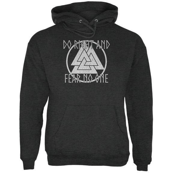 Old Glory Mens Do Right Fear No One Valknut Viking Odin Long Sleeve Graphic Hoodie