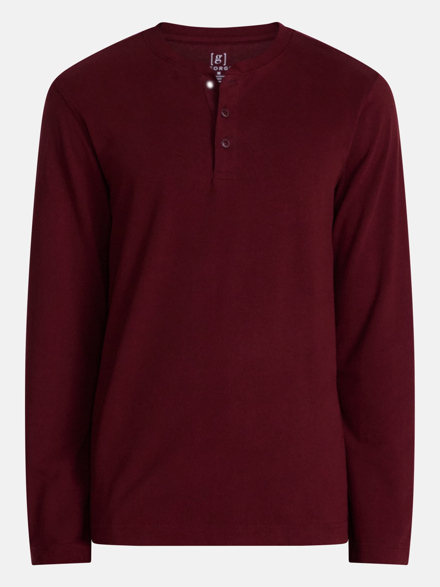 George Men's Henley Shirt with Long Sleeves, Sizes S-5XB