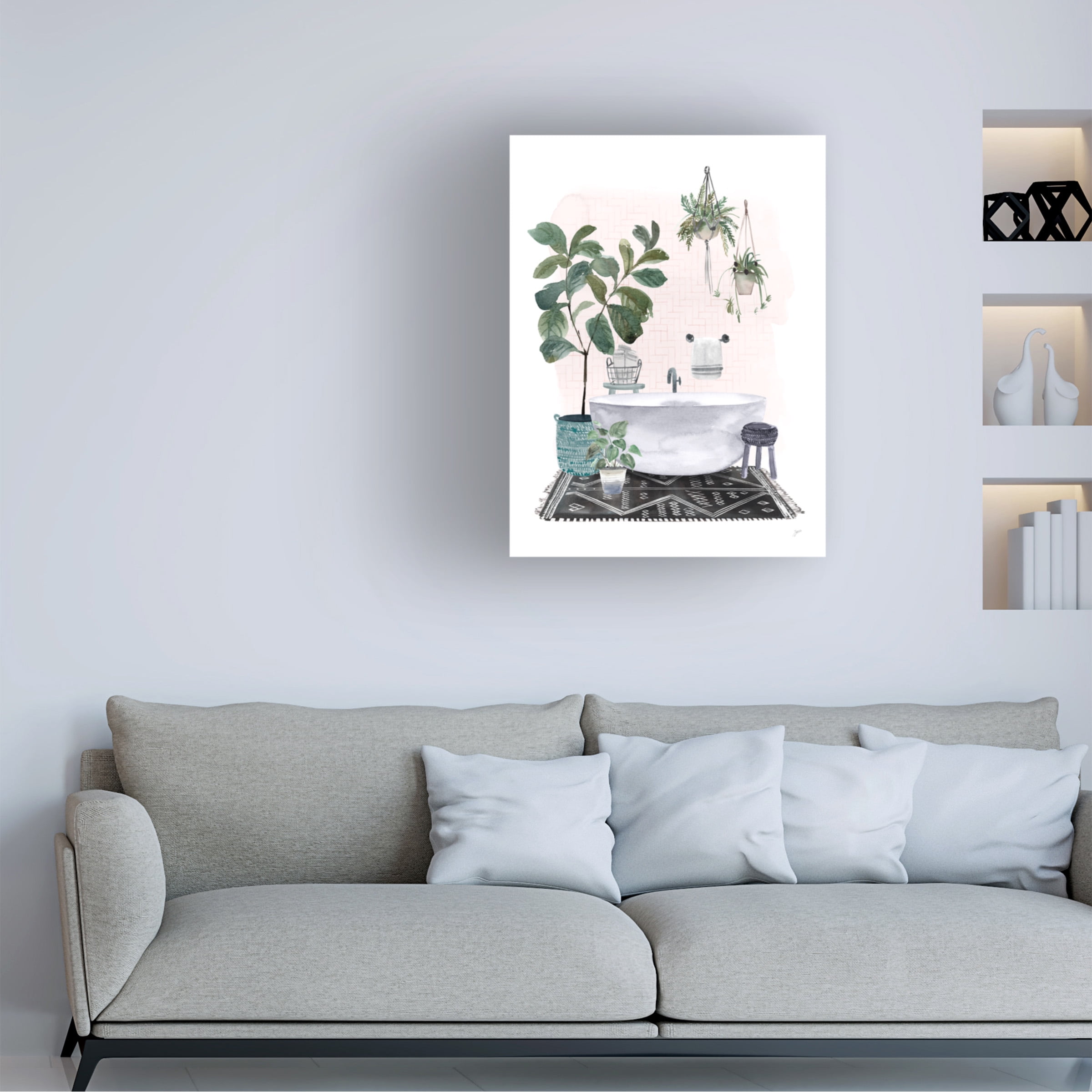 Karyn Panganiban 'Courtyard Bath No Cat' Canvas Art