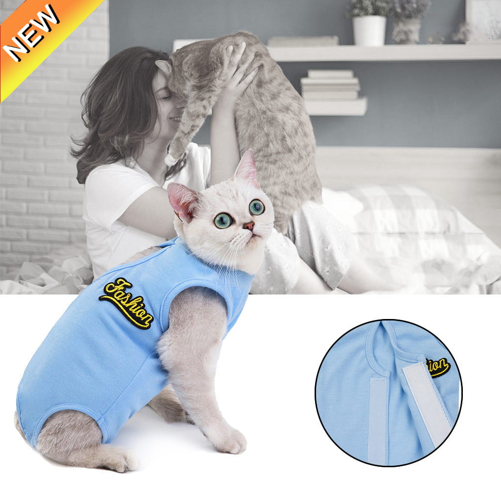 Yizhi Miaow Professional Recovery Suit for Abdominal Wounds and Skin Diseases,E-Collar Alternative for Cats and Dogs After Surgey Wear Recommended by Vets 