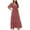 Pink, variant on Women's Boho Swiss Dot Flowy Dresses Floral Wrap Midi Dress V Neck Short Sleeve Belt Smocked Spring Fall Wedding Guest Dresses Pink MMothers Day Gifts