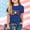 Dark Blue, variant on SGFCWSX Girls T Shirts Crew Neck Short Sleeve Patriotic Print Casual Daily Tops for Kids Pink Size 12