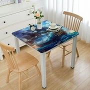 WYYP Pirate Ship Ocean Birds Square Tablecloth Great for Home Kitchen Parties Holiday Dinner 100% Polyester Fiber 46*46