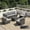 Black Rattan/Light Gray, variant on Patio Furniture Set - All-Weather - 7 Piece Patio Outdoor Conversation Set, Modular Wicker Rattan Sectional Sofa for Backyard, Garden, Poolside, Balcony, Porch, Patio, Black/Light Gray