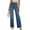 Blue, variant on Ladies' Retro High Waist Straight-Leg Jeans - Classic Denim Pants, Black Size L