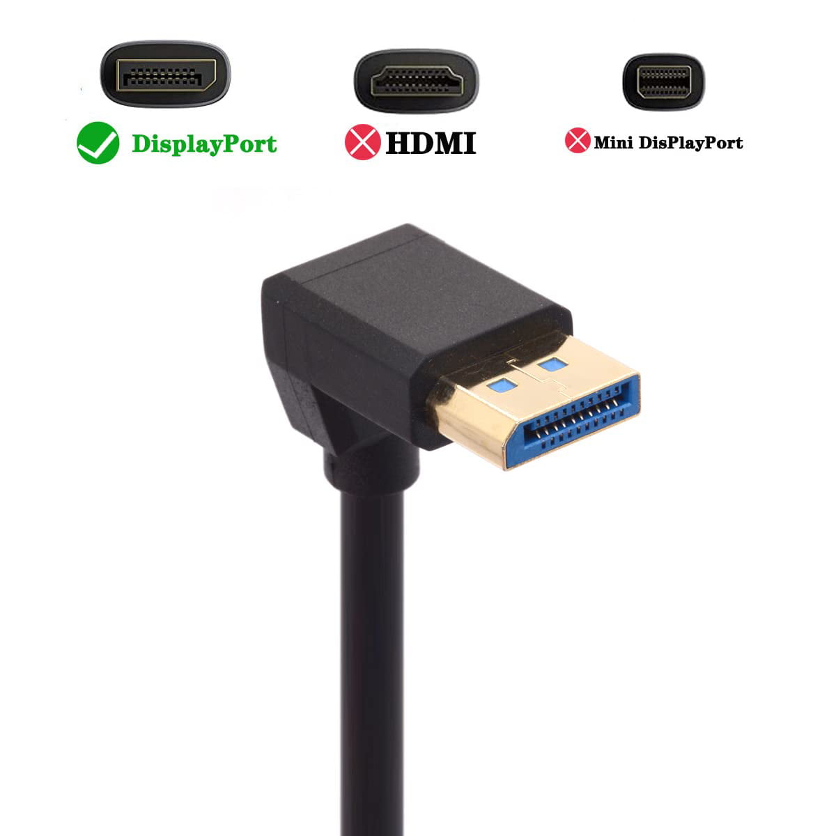 Câble d'extension TB Mini DisplayPort vers DisplayPort, câble à angle 90, Mini  DP vers DP
