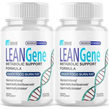 (2 Pack) Lean Gene - Keto Weight Loss Formula - Energy & Focus Boosting Dietary Supplements for Weight Management & Metabolism - Advanced Fat Burn Raspberry Ketones Pills - 120 Capsules