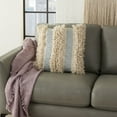 thumbnail image 4 of Mina Victory Life Styles Cotton Diamond Stripe Throw Pillow in Ocean Blue/Beige, 4 of 5