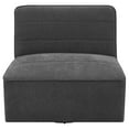 thumbnail image 3 of Cobie Upholstered Armless Swivel Chair Dark Charcoal, 3 of 10
